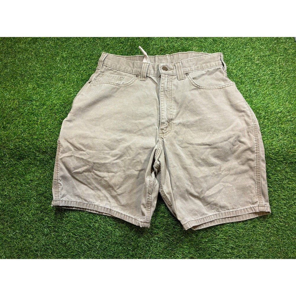 Carhartt Original Fit Ripstop Work Shorts Mens 32 Beige Utility Cargo